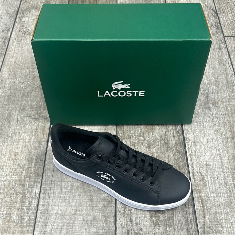 Lacoste Carnaby Set 125 1 SMA Black Sneakers Classic Minimalist Design with Box